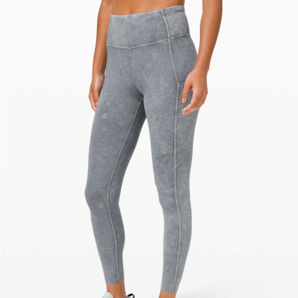 Lululemon Fast and Free High Rise Tight 25" Ice Wash Asphalt Grey 6